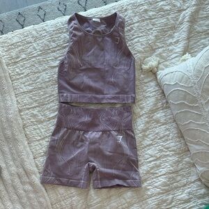 Gymshark Purple Athletic Shorts and Top